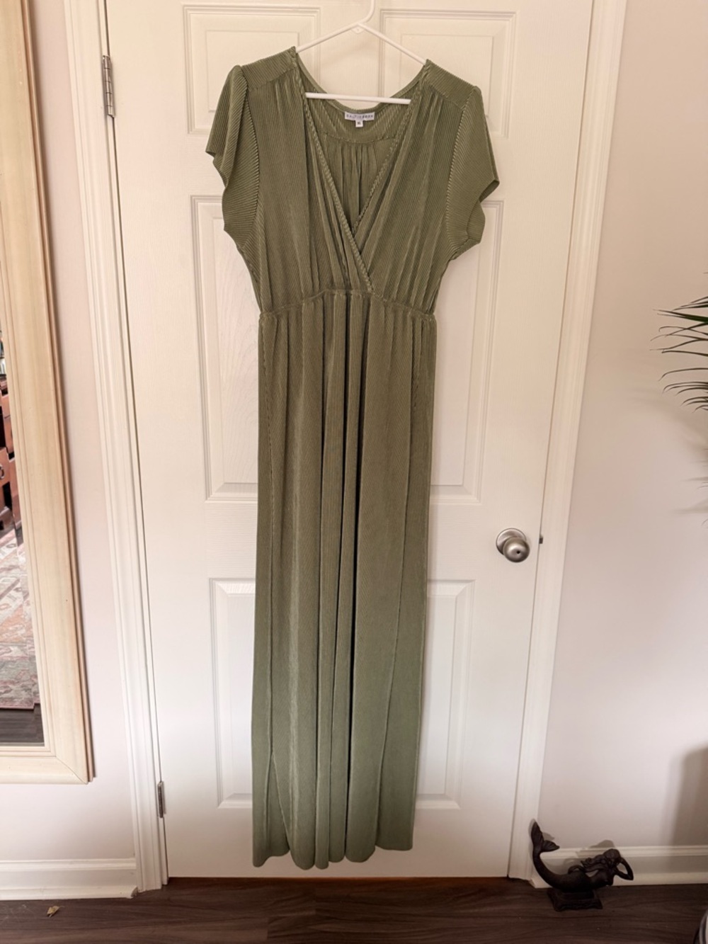 Baltic Born Olive Green Pleated Maxi Dress